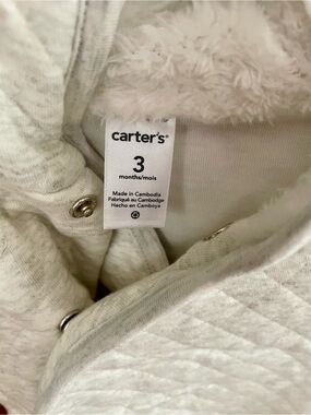 Carter's Cream/White Quilted Baby One-Piece Bodysuit